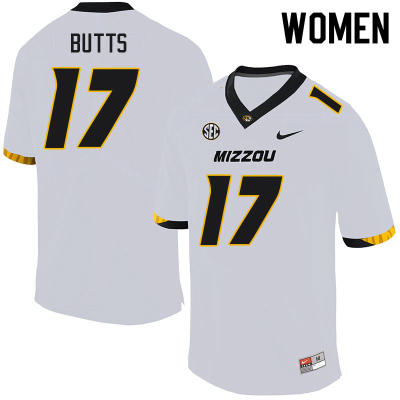 Women #17 Taj Butts Missouri Tigers College Football Jerseys Sale-White - Click Image to Close